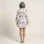 Long Sleeve Pleated Hem Mini Shirt Dress PinkSM-022-PINK-S