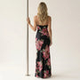 Midnight Bloom Satin Slip Maxi Dress SM-047-S
