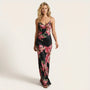 Midnight Bloom Satin Slip Maxi Dress SM-047-S