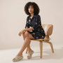Noir Floral Shirt Mini Dress BlackSM-051-BLACK-S