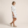 Noir Floral Shirt Mini Dress WhiteSM-051-WHITE-S