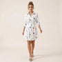 Noir Floral Shirt Mini Dress WhiteSM-051-WHITE-S