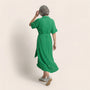 Noir Flow Belted Midi Shirt Dress GreenSM-031-GREEN-S
