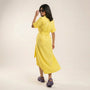 Noir Flow Belted Midi Shirt Dress YellowSM-031-YELLOW-S