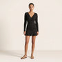 Noir Ribbed Wrap Mini Dress BlackSM-046-BLACK-S
