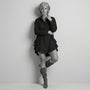 Oversized Shirt Dress with Frill Hem BlackSM-021-BLACK-S