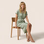 Pleated Wrap Midi Dress Light GreenSM-039-LIGHTGREEN-S