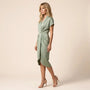 Pleated Wrap Midi Dress Light GreenSM-039-LIGHTGREEN-S