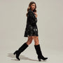 Relaxed Fit Printed Babydoll Summer Dress BlackSM-029-BLACK-S