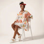 Relaxed Fit Printed Babydoll Summer Dress OrangeSM-029-ORANGE-S