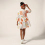 Relaxed Fit Printed Babydoll Summer Dress OrangeSM-029-ORANGE-S