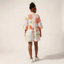 Relaxed Fit Printed Babydoll Summer Dress OrangeSM-029-ORANGE-S