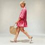 Relaxed Fit Printed Babydoll Summer Dress PinkSM-029-PINK-S