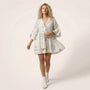 Relaxed Fit Printed Babydoll Summer Dress WhiteSM-029-WHITE-S