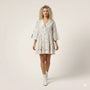 Relaxed Fit Printed Babydoll Summer Dress WhiteSM-029-WHITE-S