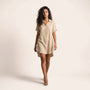 Relaxed Linen Shirt Dress BeigeSM-069-BEIGE-S