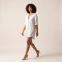 Relaxed Linen Shirt Dress WhiteSM-069-WHITE-S
