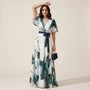 Sage Flow Belted Maxi Wrap Dress GreenSM-049-GREEN-S
