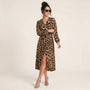 Savanna Allure Wrap Midi Dress BrownS