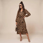 Savanna Allure Wrap Midi Dress BrownS