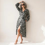 Savanna Allure Wrap Midi Dress GreyS