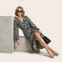 Savanna Allure Wrap Midi Dress GreyS
