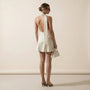 Sleek Satin Halter Mini Dress Off - WhiteSM-007-OFFWHITE-S