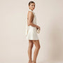 Sleek Satin Halter Mini Dress Off - WhiteSM-007-OFFWHITE-S
