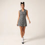Sleeveless Gingham Mini Dress BlackXSM-027-BLACK-XS
