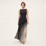 Smoky Veil Ombre Chiffon Gown BlackS