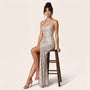 Starlight Allure Sequin Gown GreyS