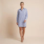 Striped Oversized Shirt Maxi Dress BlueSM-072-BLUE-S