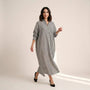 Striped Oversized Shirt Maxi Dress GreySM-072-GREY-S