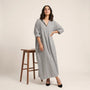 Striped Oversized Shirt Maxi Dress GreySM-072-GREY-S