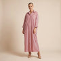 Striped Oversized Shirt Maxi Dress PinkSM-072-PINK-S