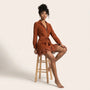 Suede Lace - Trim Mini Dress MaroonSM-035-MAROON-S