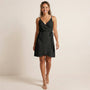 Summer Wrap - Style V - Neck Midi Dress BlackSM-005-BLACK-S