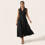 Sunlit Classic Sleeveless Midi Dress BlackSM-043-BLACK-S