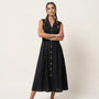Sunlit Classic Sleeveless Midi Dress BlackSM-043-BLACK-S