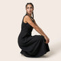 Sunlit Classic Sleeveless Midi Dress BlackSM-043-BLACK-S