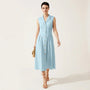 Sunlit Classic Sleeveless Midi Dress BlueSM-043-BLUE-S