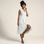 Sunlit Classic Sleeveless Midi Dress WhiteSM-043-WHITE-S