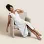 Sunlit Classic Sleeveless Midi Dress WhiteSM-043-WHITE-S