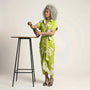 Tropical Statement Tie - Waist Midi Dress Light GreenSM-030-LIGHTGREEN-S