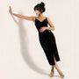 Velour Draped Midi Dress BlackSM-068-BLACK-S