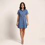 Washed Tiered Denim Mini Dress Dark DenimSM-070-DARKDENIM-S