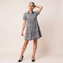 Washed Tiered Denim Mini Dress GreySM-070-GREY-S