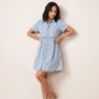 Washed Tiered Denim Mini Dress Light DenimSM-070-LIGHTDENIM-S