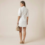 White Turn - down Collar Shirt Mini Dress WhiteSM-006-WHITE-S