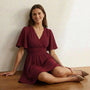 Wrap - Style Fit & Flare Mini Dress MaroonSM-023-MAROON-S